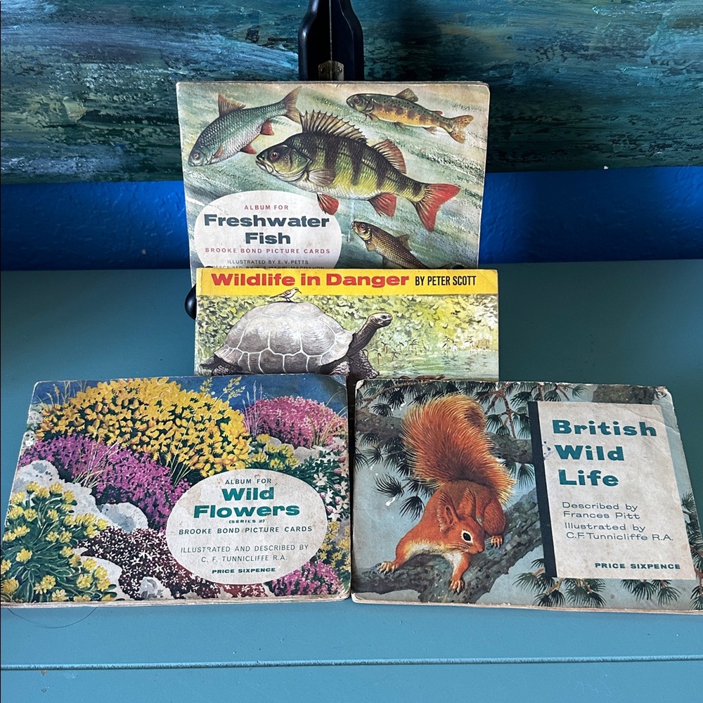 4 Vintage Brooke Bond Card Collecting Books from 1950’s